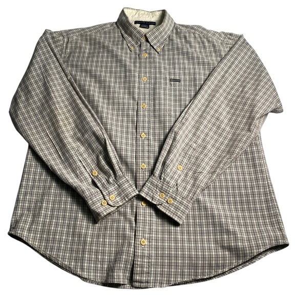 Tommy Hilfiger Blue White and Grey Plaid Button Down, XXL - Picture 3 of 8